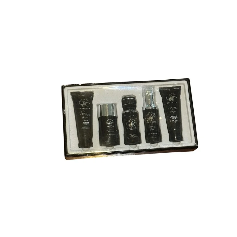 Beverly Hills Polo Club Sexy For Men 5pc Gift Set EDT Body Spray Deodorant Balm